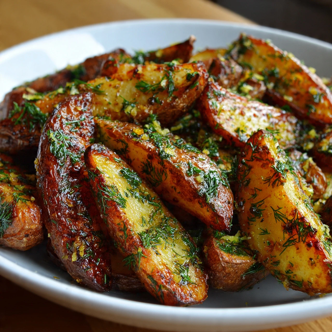 Greek Potato Wedges With Yogurt Sauce Greek Potato Wedges Yogurt Sauce