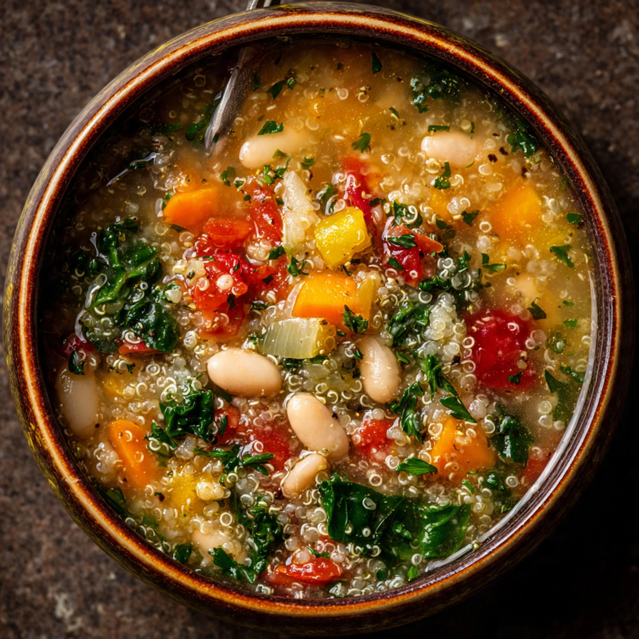 Kale Quinoa & White Bean Soup (Healthy + Vegan) Kale Quinoa White Bean Soup Healthy Vegan
