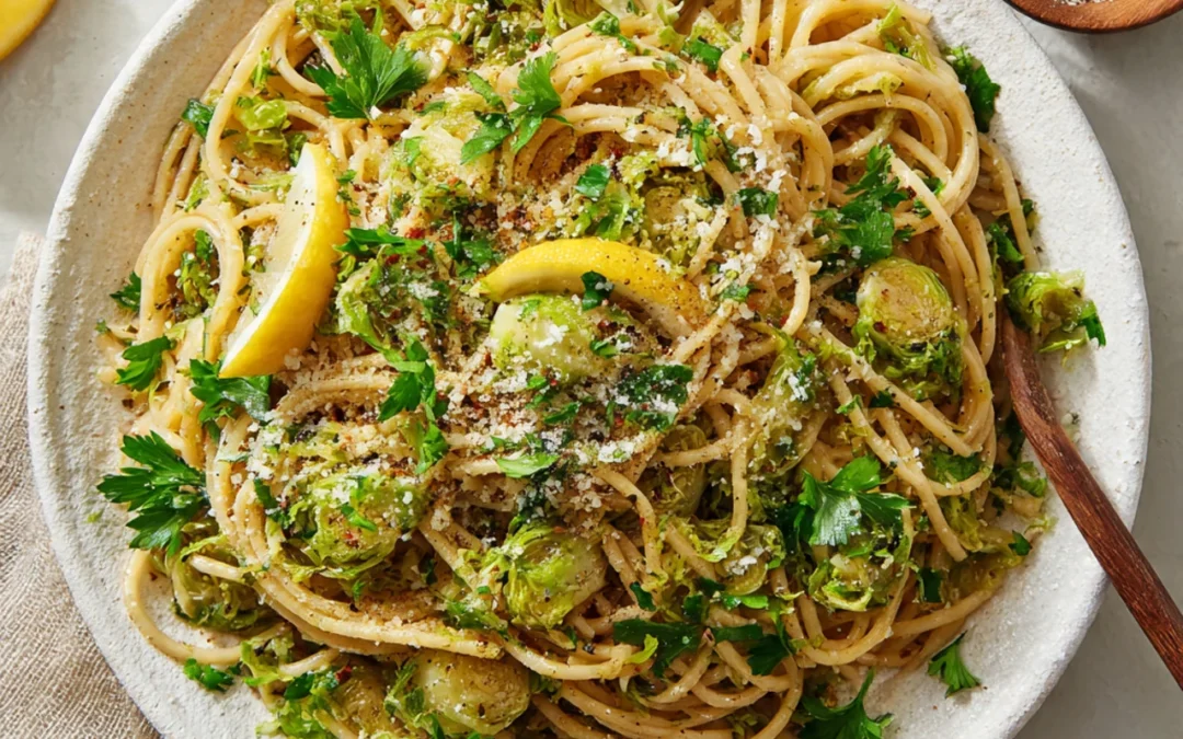 Lemon Parmesan Brussels Sprout Pasta