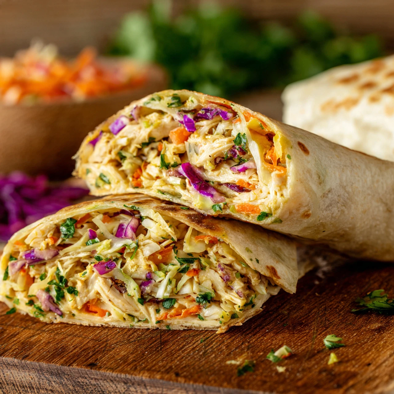 Thai Peanut Chicken Wraps Thai Peanut Chicken Wraps