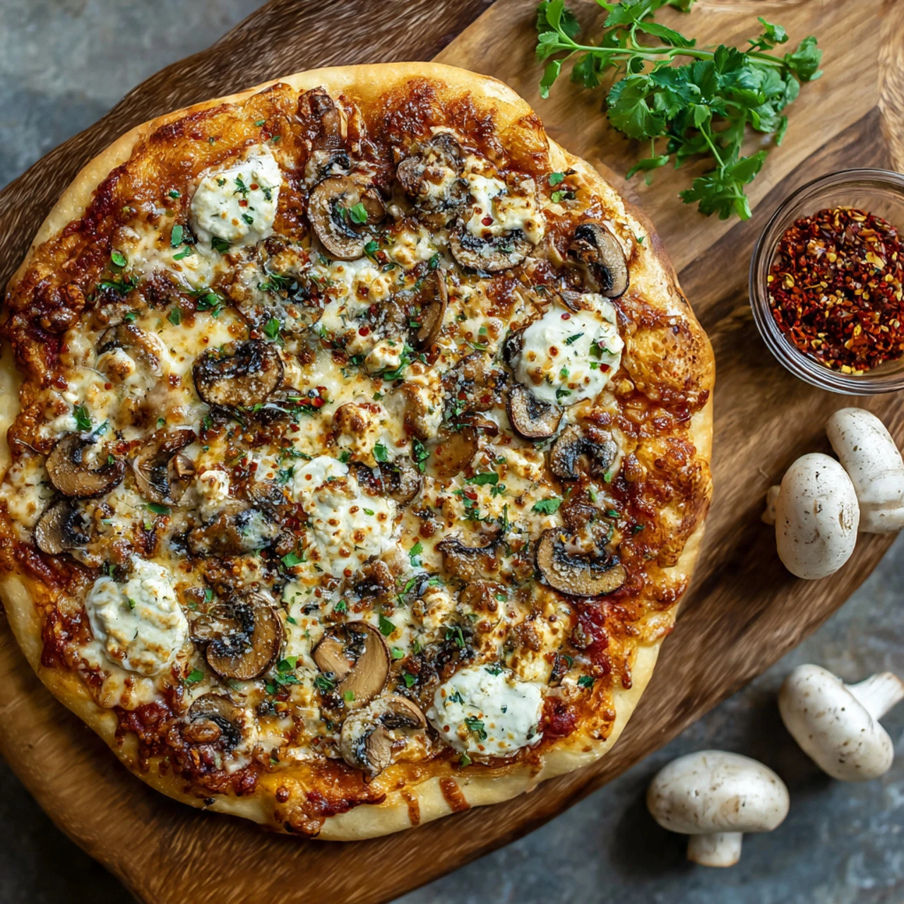 Balsamic Mushroom Goat Cheese Pizza With Spinach Balsamic Mushroom Goat Cheese Pizza Spinach