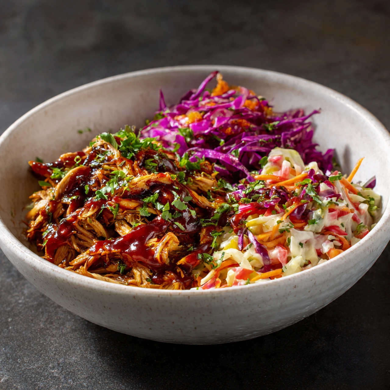 BBQ Chicken Bowls With Sweet Potatoes And Coleslaw (Whole30) Bbq Chicken Bowls Sweet Potatoes Coleslaw Whole30