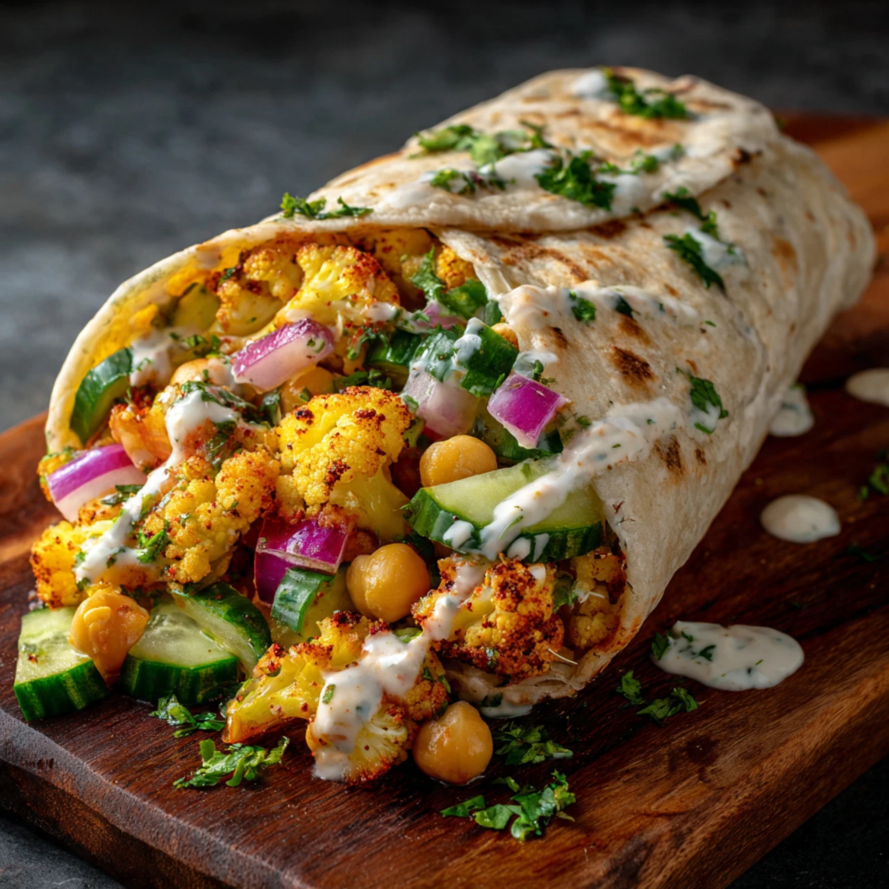 Chili Lime Chickpea Cauliflower Wrap – Spicy & Fresh Wrap!