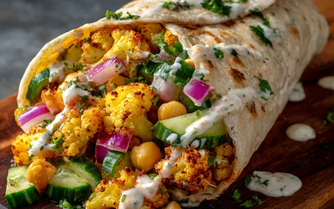 Chili Lime Chickpea Cauliflower Wrap – Spicy & Fresh Wrap!
