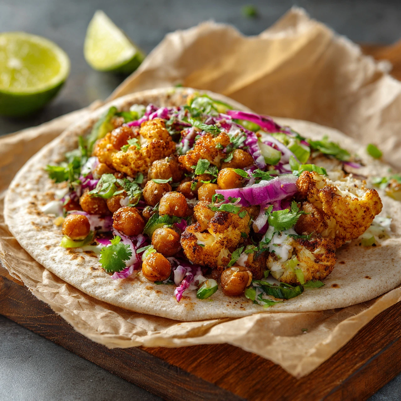 Chili Lime Chickpea Cauliflower Wrap Vegan & Easy To Make Chili Lime Chickpea Cauliflower Wrap Vegan Make