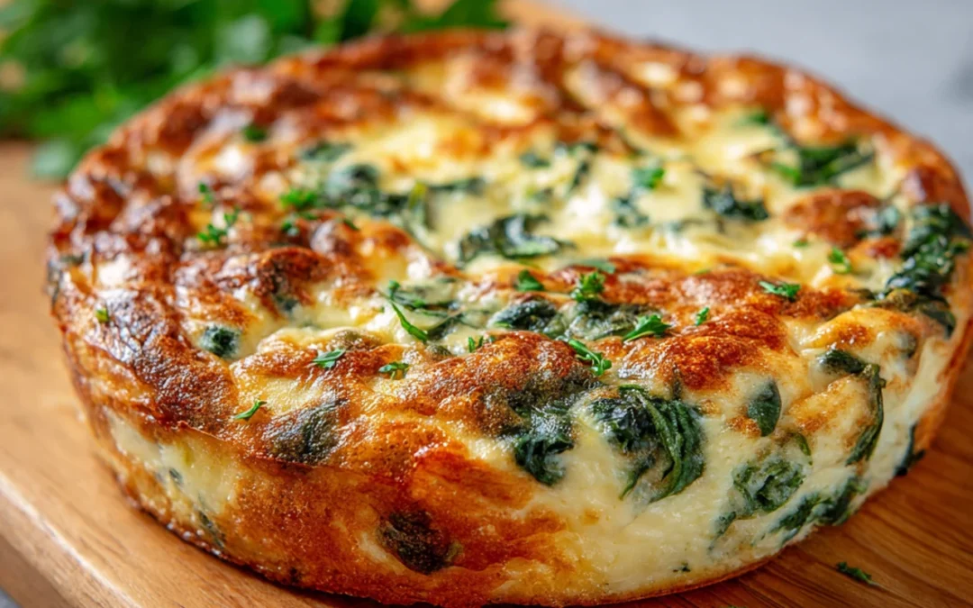 Cottage Cheese & Spanich Crustless Quiche