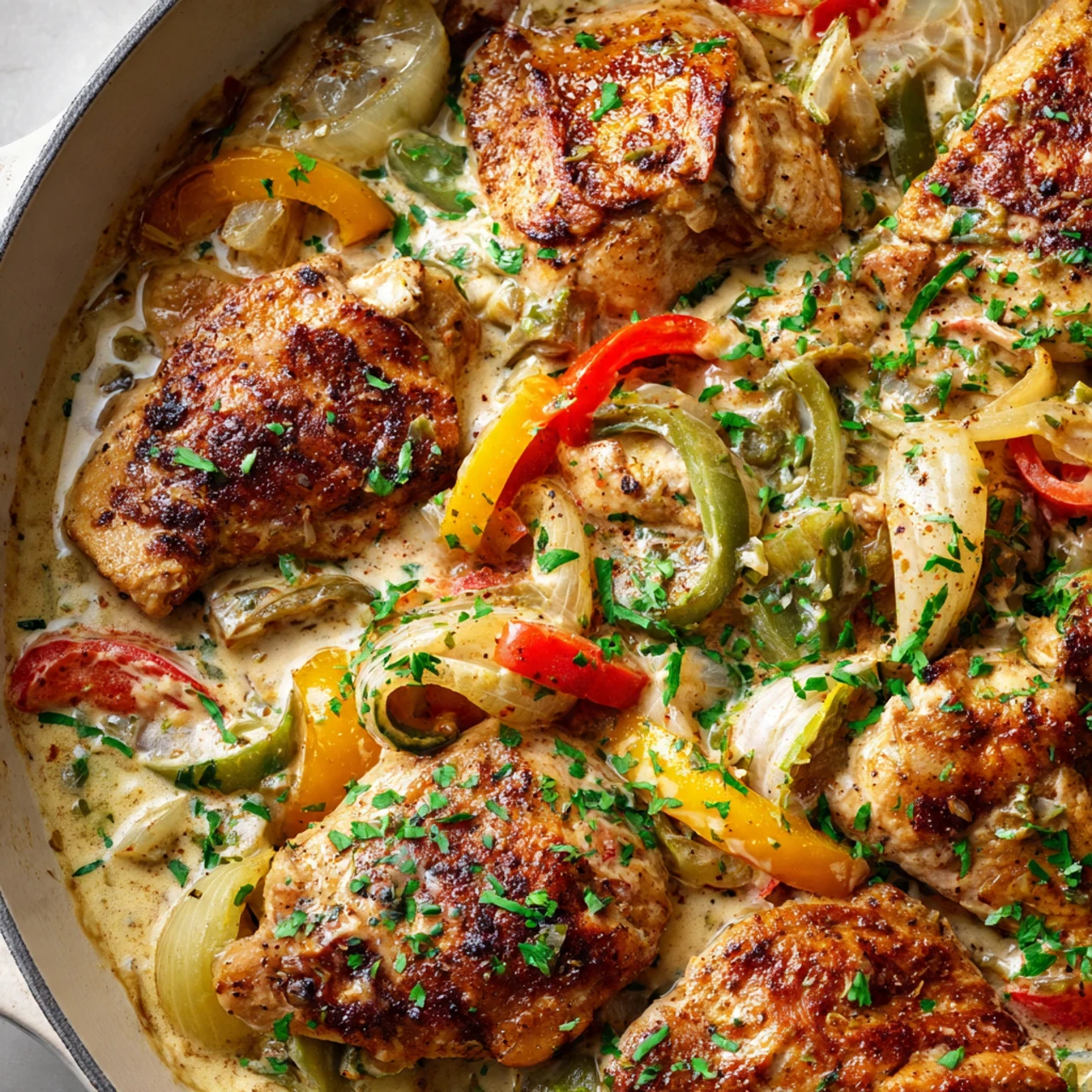 Creamy Pepperoncini Chicken Skillet