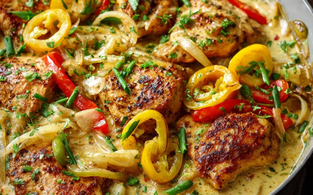 Creamy Pepperoncini Chicken Skillet