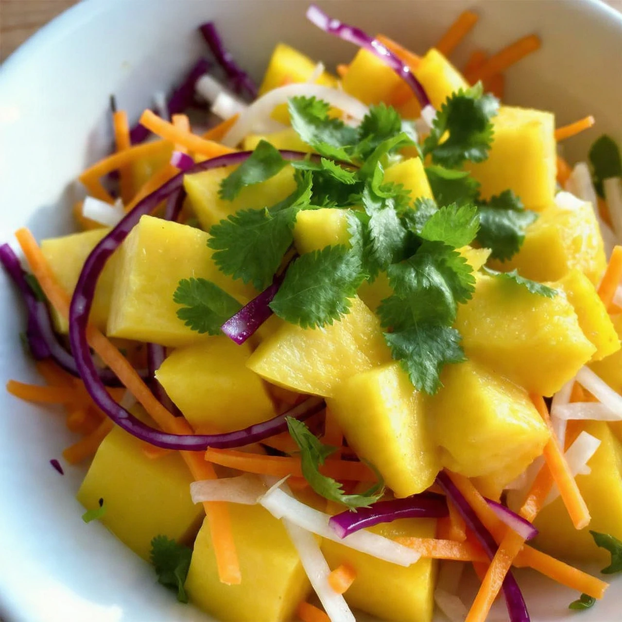 Delicious Mango Slaw - A Refreshing Take On Easy Meals & Vegetarian Dinners Delicious Mango Slaw Refreshing Take Meals Veg...