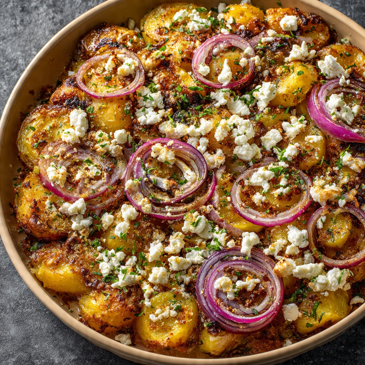 Greek Smashed Potatoes Greek Smashed Potatoes