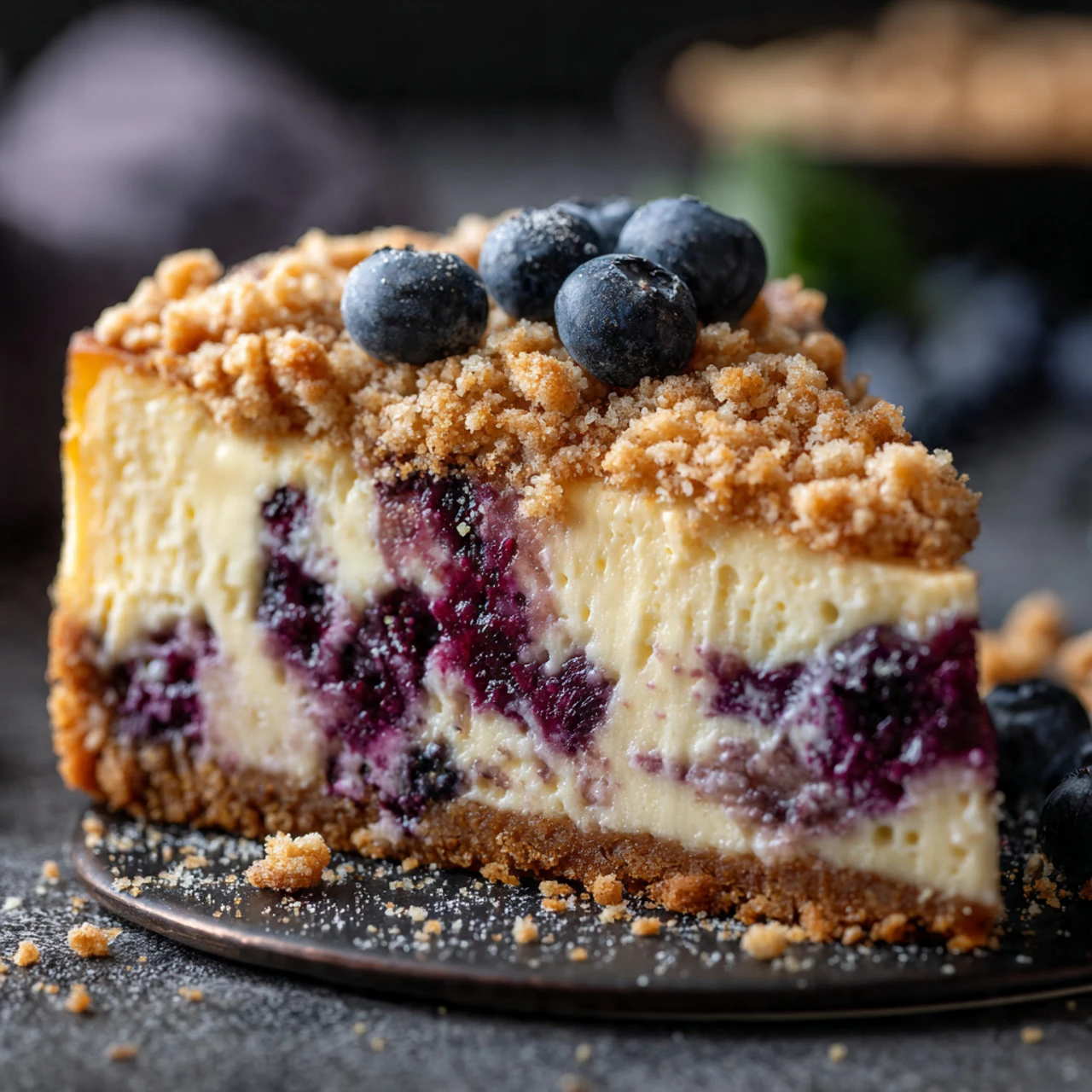How to Make Blueberry Crumble Cheesecake