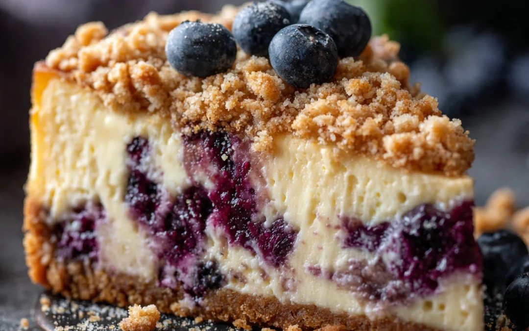 How to Make Blueberry Crumble Cheesecake
