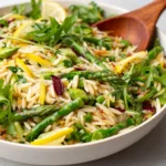 Lemon Orzo Salad With Arugula Asparagus And Feta Lemon Orzo Salad Arugula Asparagus