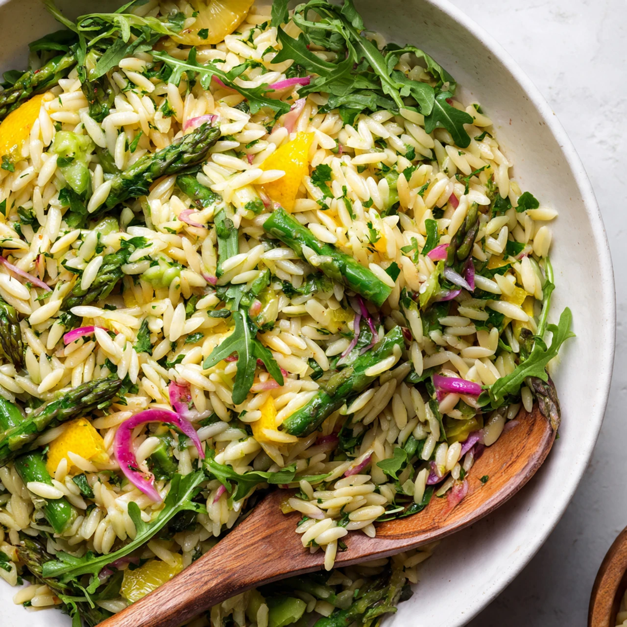 Lemon Orzo Salad With Arugula Asparagus And Feta Lemon Orzo Salad Arugula Asparagus