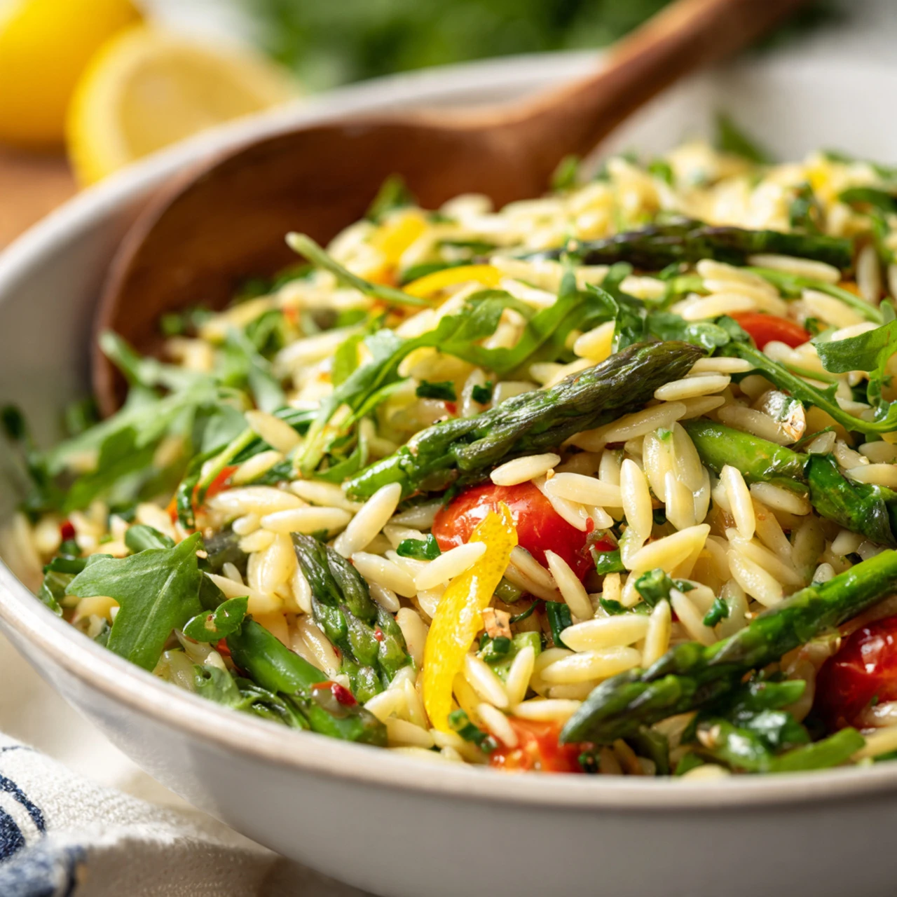 Lemon Orzo Salad With Arugula Asparagus And Feta Lemon Orzo Salad Arugula Asparagus