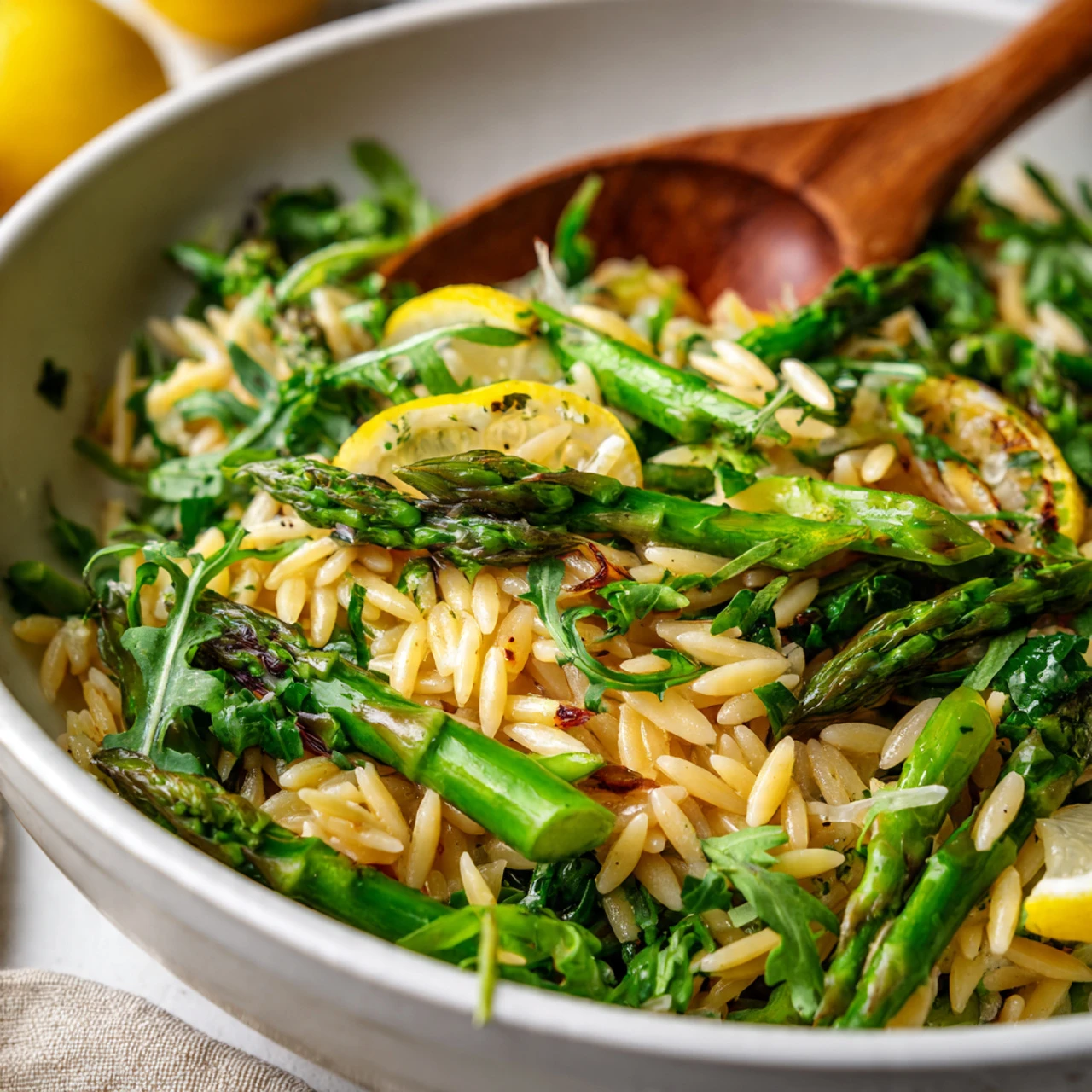 Lemon Orzo Salad With Arugula Asparagus And Feta Lemon Orzo Salad Arugula Asparagus