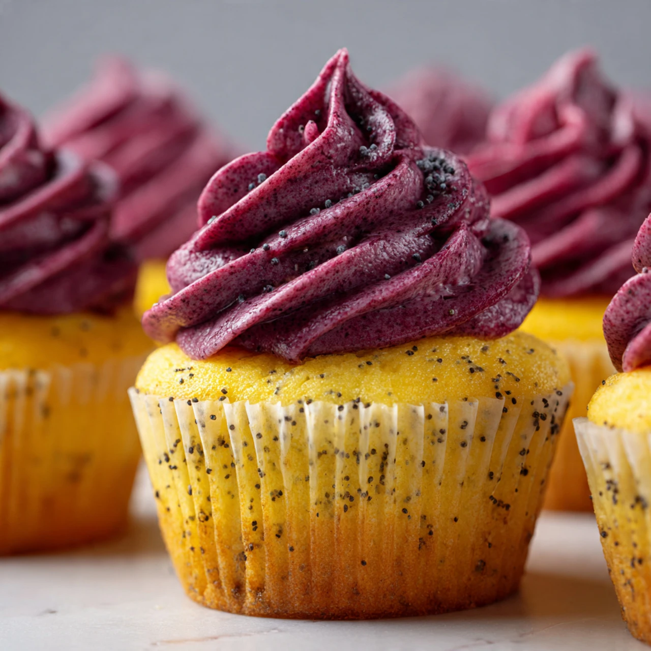 Lemon Poppy Seed Cupcakes With Blackberry Frosting Lemon Poppy Seed Cupcakes Blackberry Frosting