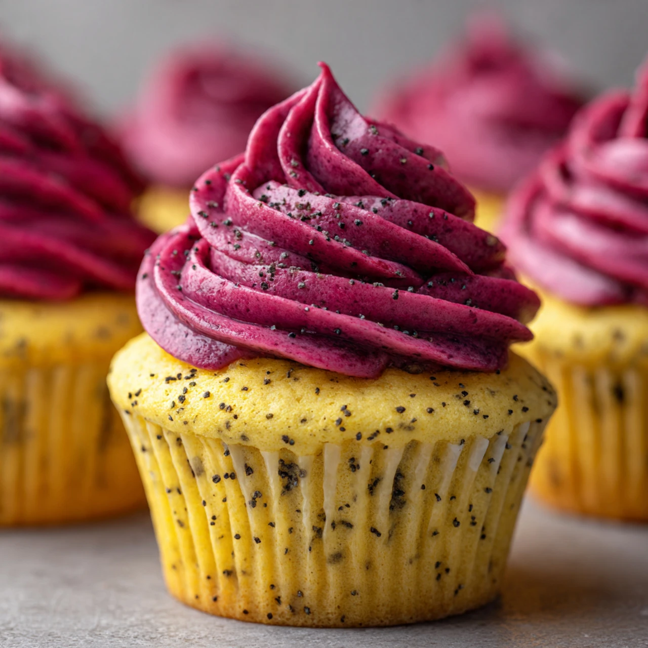 Lemon Poppy Seed Cupcakes With Blackberry Frosting Lemon Poppy Seed Cupcakes Blackberry Frosting