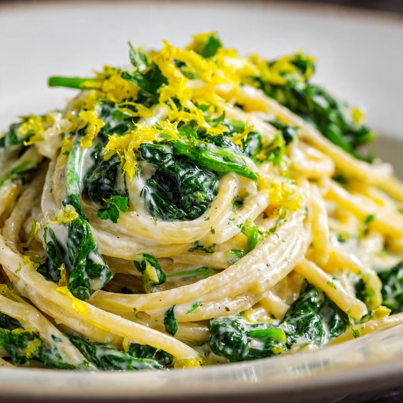 Lemon ricotta pasta & spinach