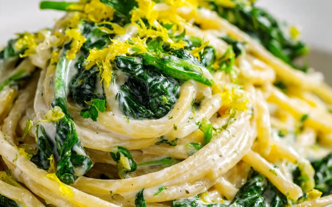 Lemon ricotta pasta & spinach
