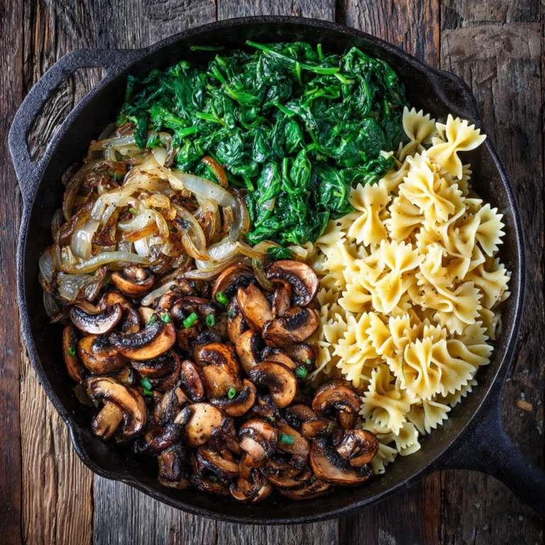 One-Pot Garlic Parmesan Pasta Recipe With Spinach And Mushrooms Onepot Garlic Parmesan Pasta Recipe Spinach Mushrooms