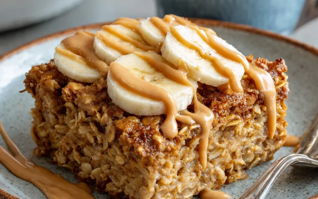 Peanut Butter Banana Baked Oatmeal