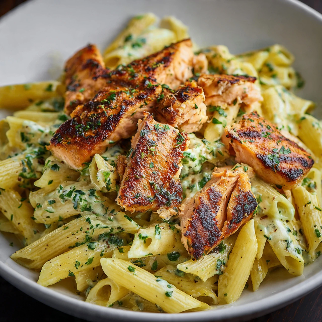 Salmon Pesto Pasta