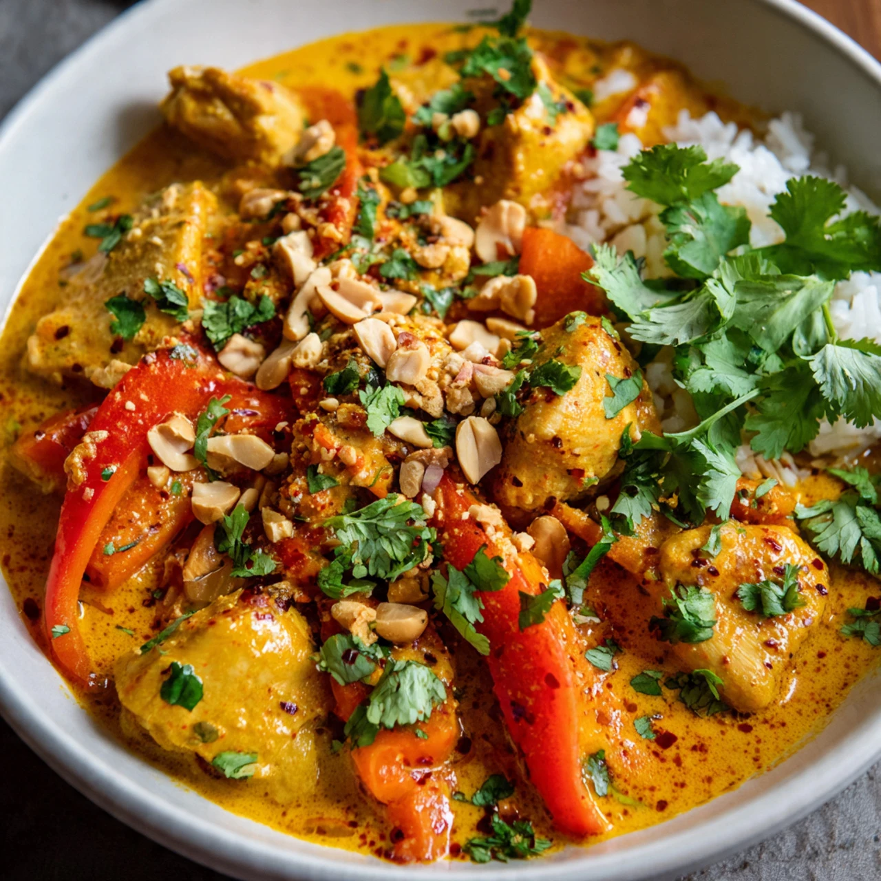 Thai Peanut Curry Chicken Recipe (Better Than Takeout) Thai Peanut Curry Chicken Recipe Better Than