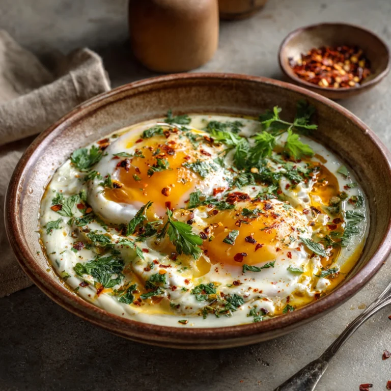 Turkish Eggs (Cilbir) Turkish Eggs Cilbir