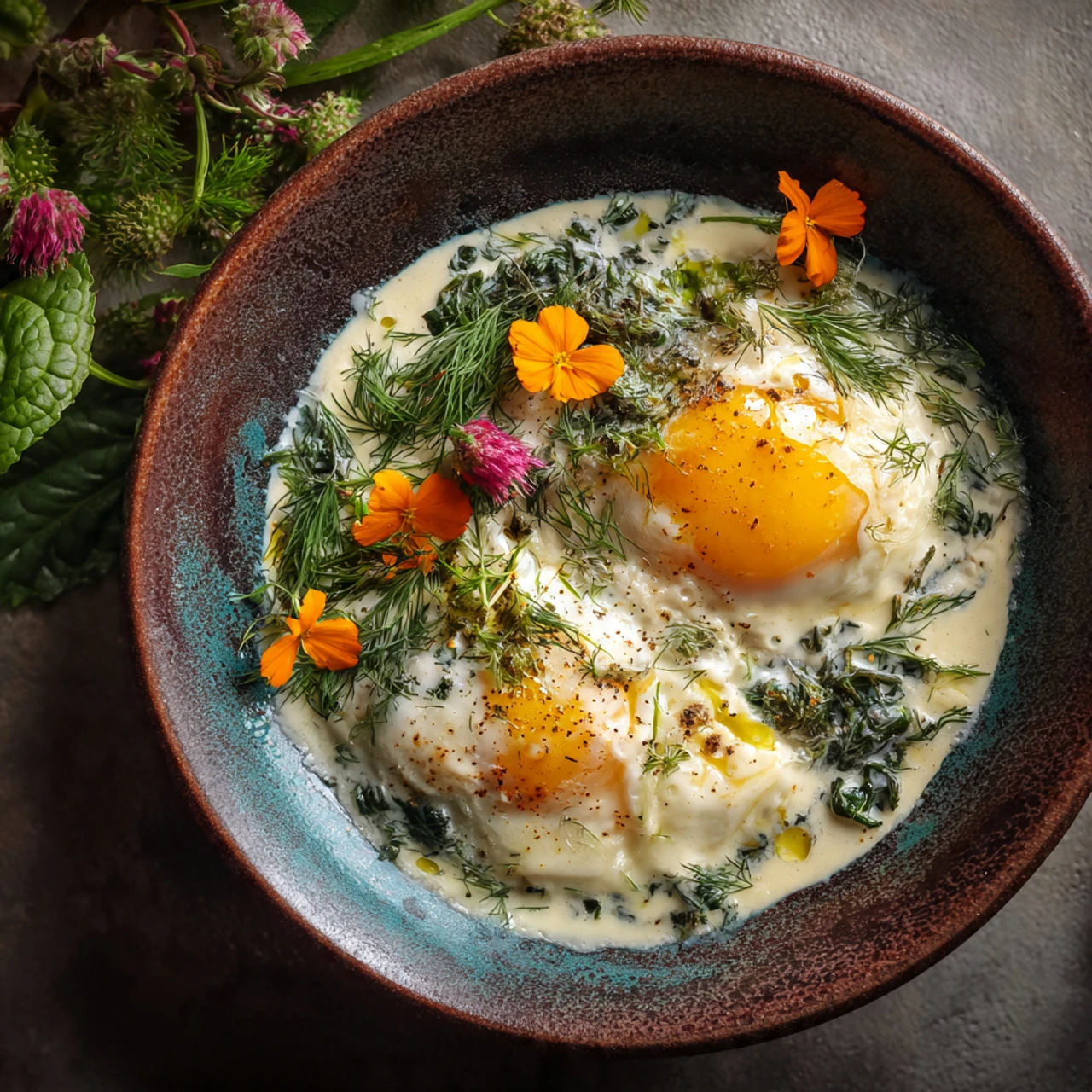 Turkish Eggs (Cilbir) Turkish Eggs Cilbir