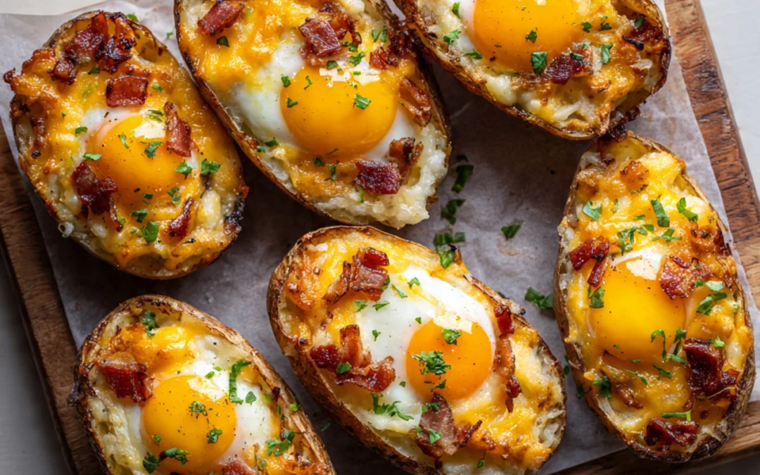 Twice Baked Loaded Breakfast Potatoes