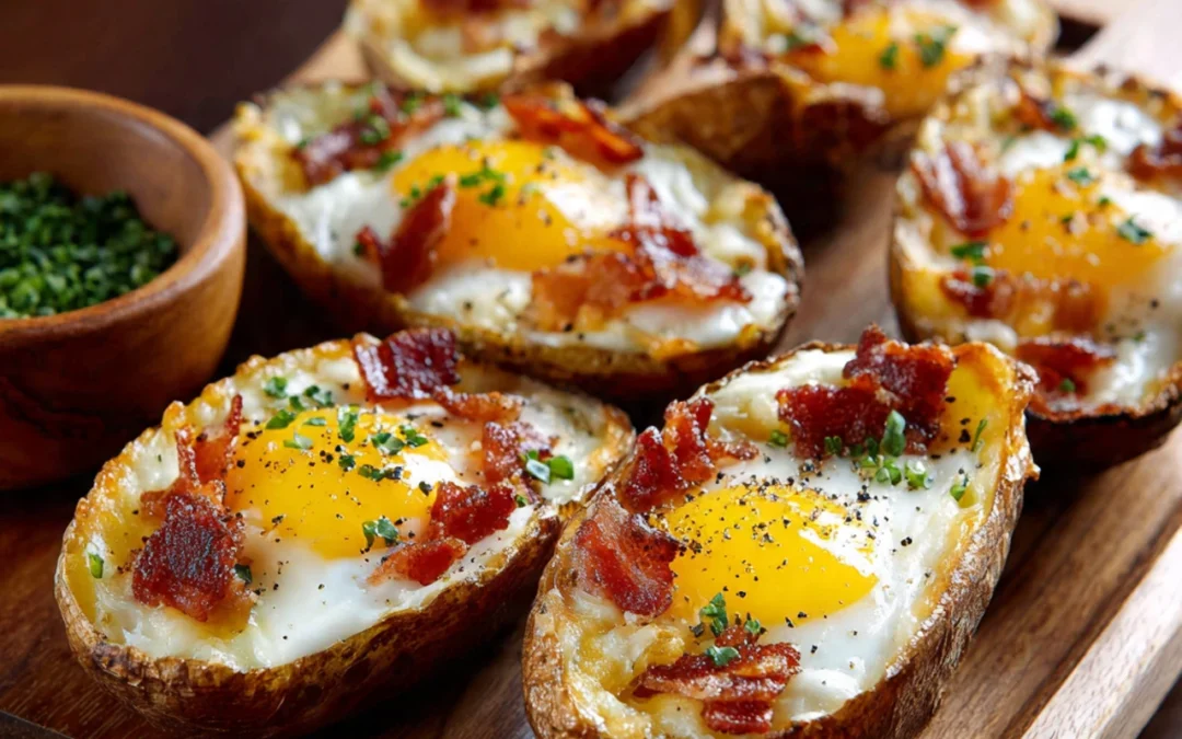 Twice Baked Loaded Breakfast Potatoes
